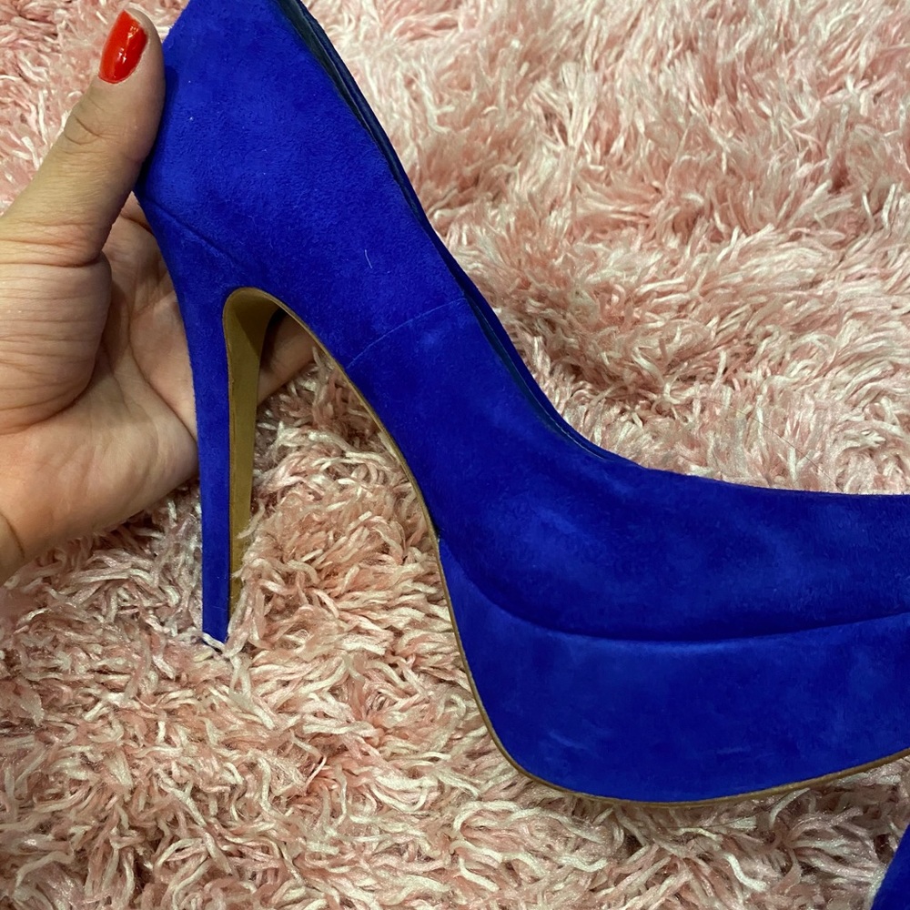 Blue high heels